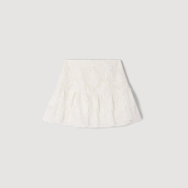 Falda corta de guipur