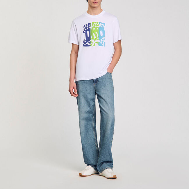Camiseta de algod&oacute;n estampado olas - Hombre | Sandro