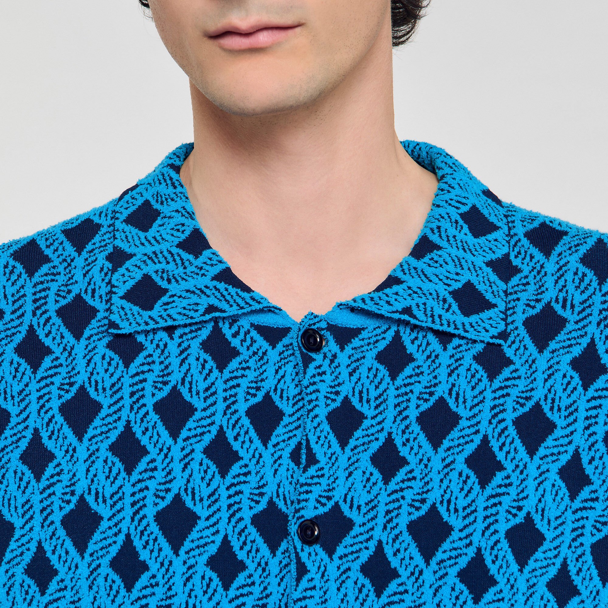 Camisa cárdigan de jacquard cuerda