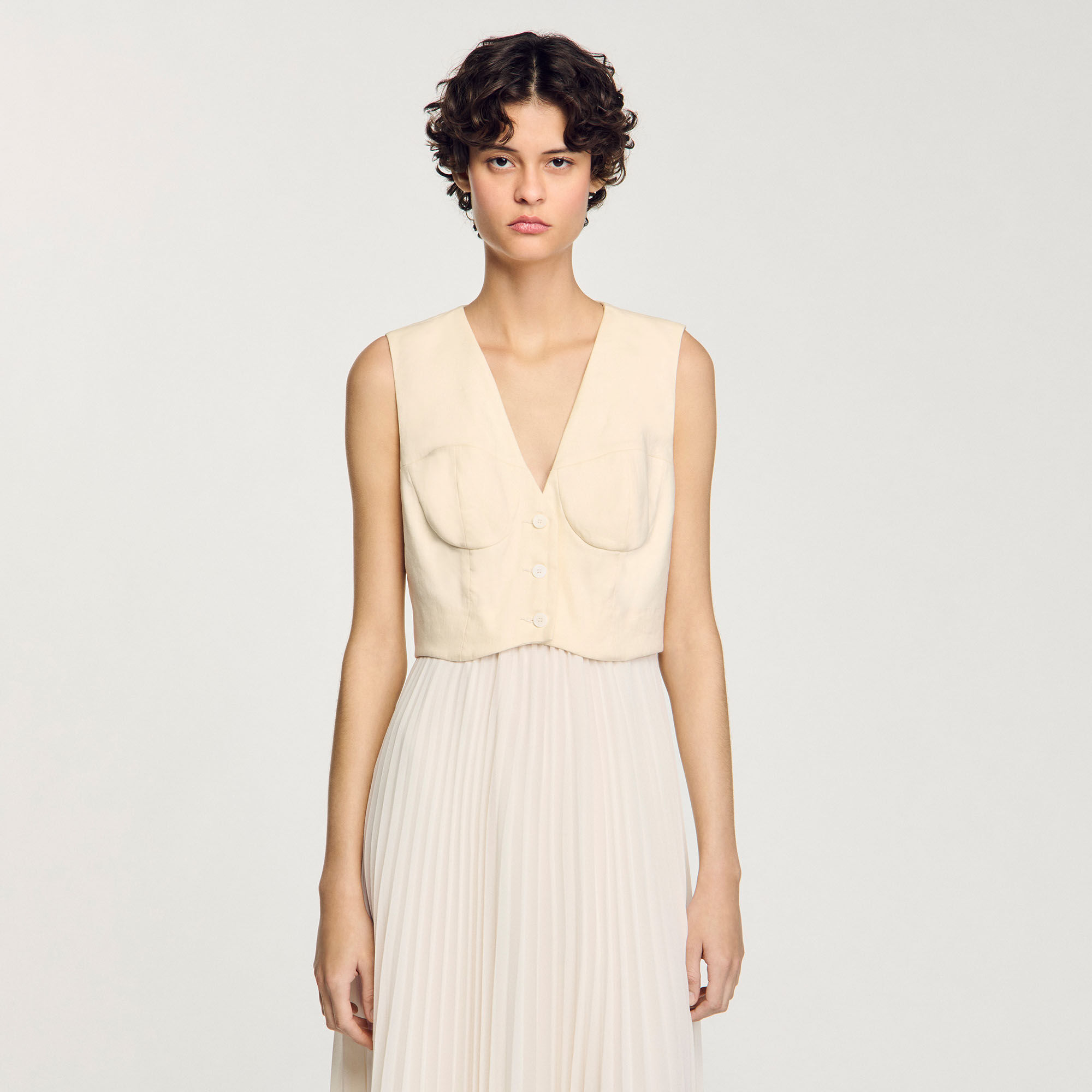 Vestido largo plisado