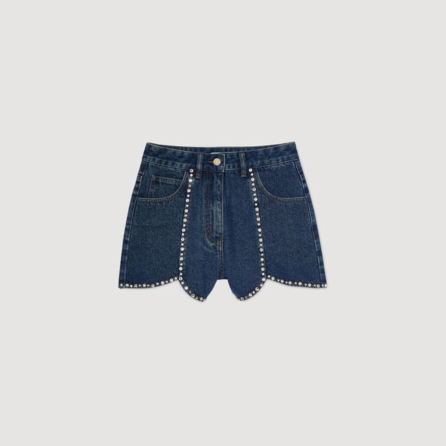 Pantalón corto vaquero con strass