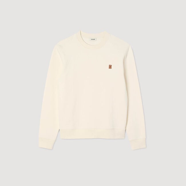 Sudadera oversize con parche de cuero