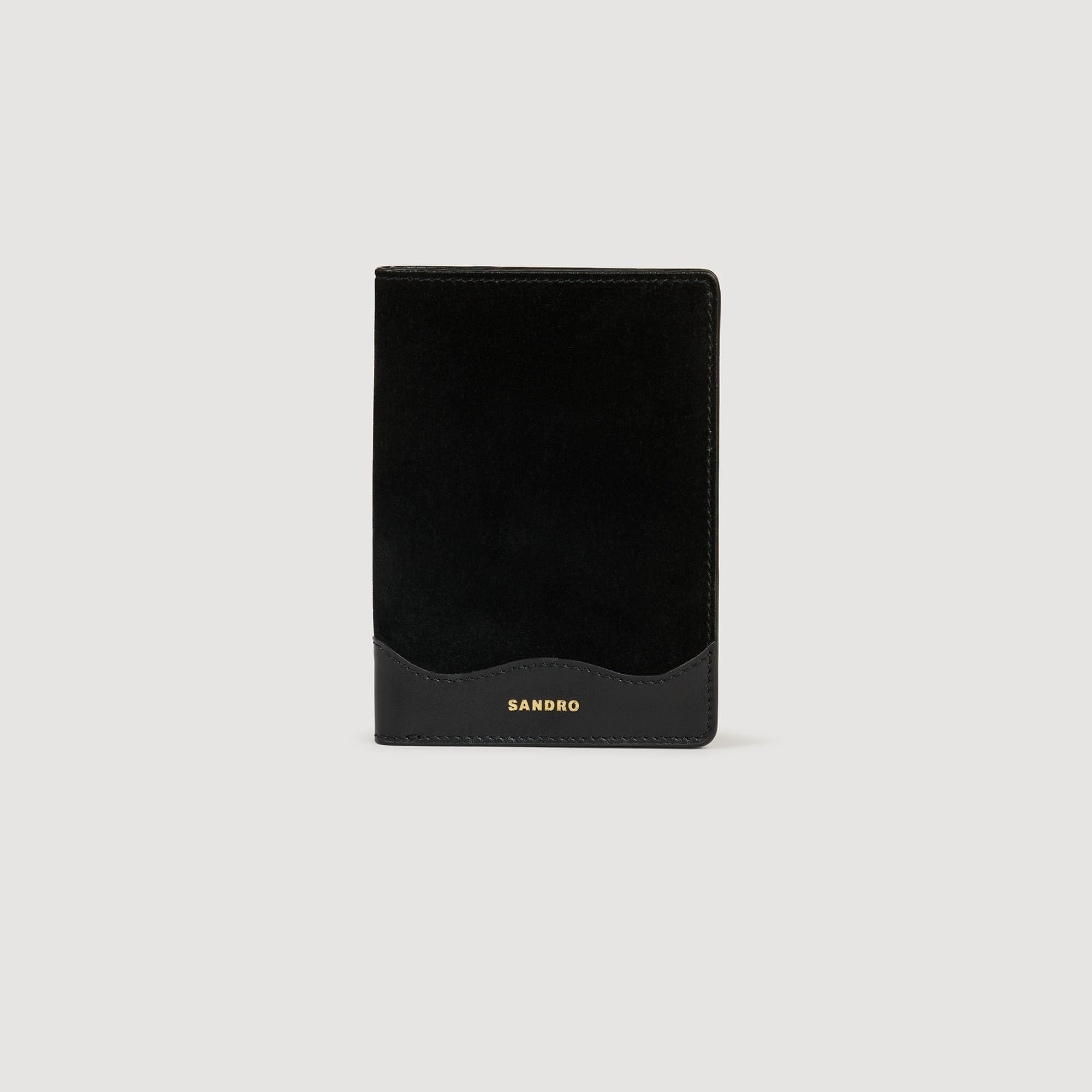 Funda de pasaporte de cuero y ante