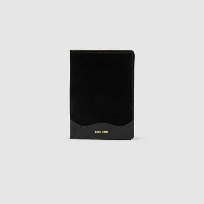Funda de pasaporte de cuero y ante