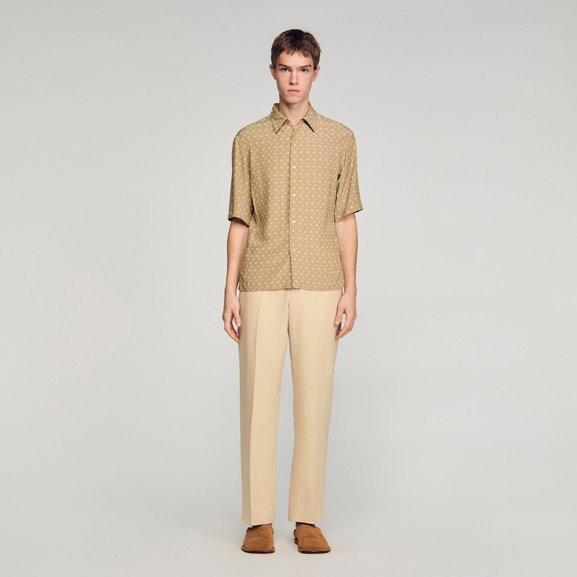 Camisa fluida estampado eslabones