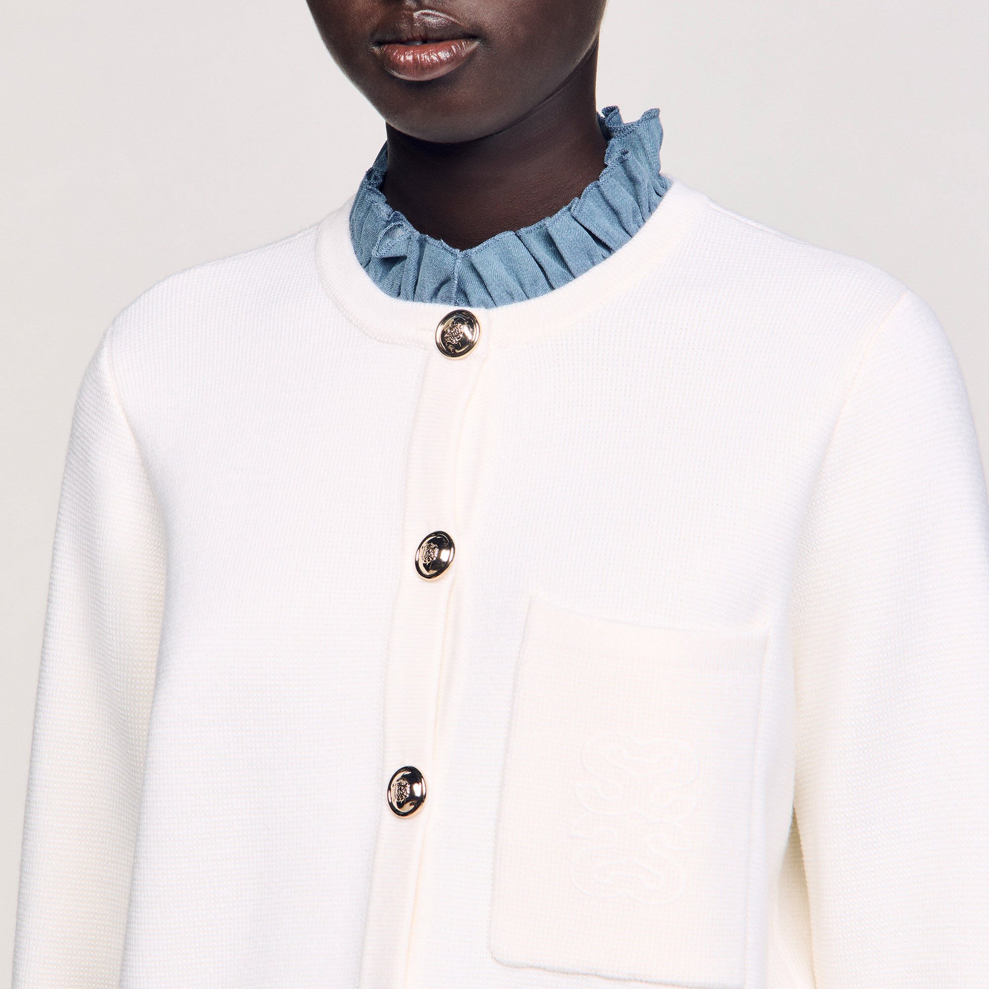 Chaqueta de punto con cuello alto