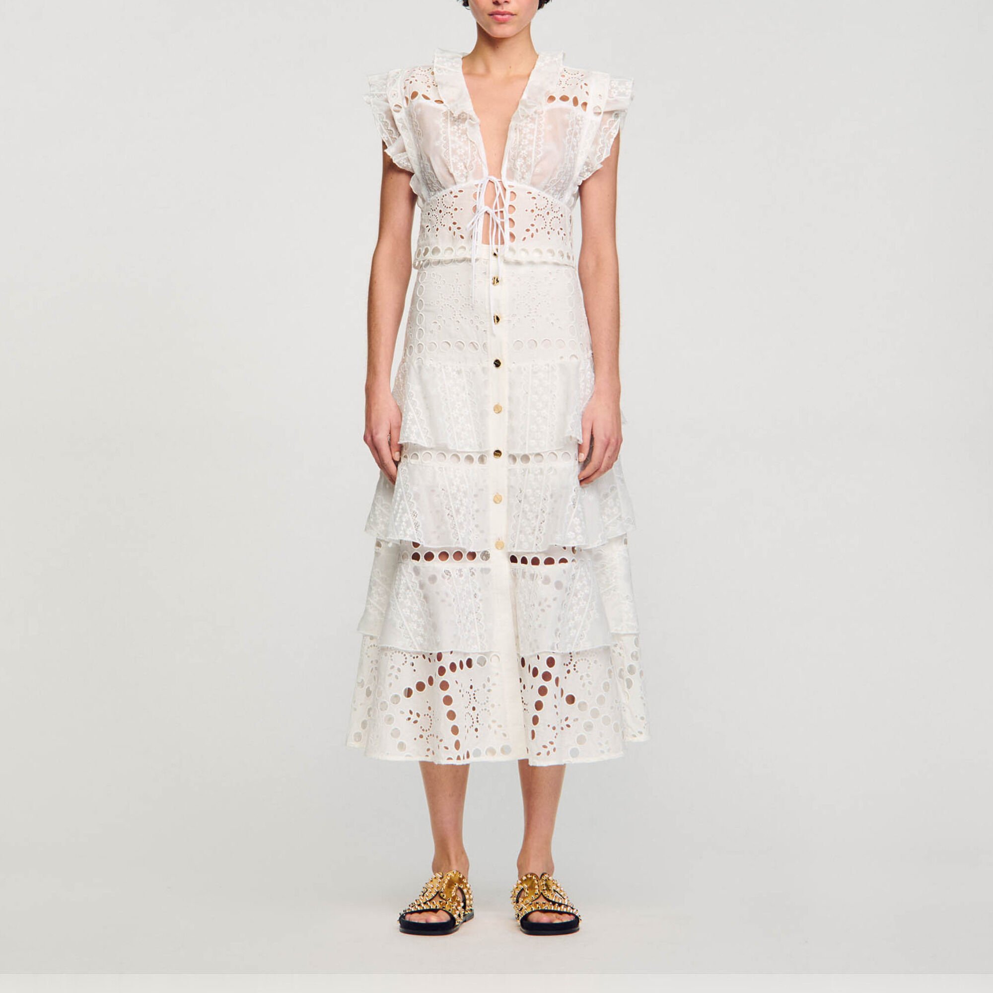 Falda larga con bordado ingl&eacute;s 