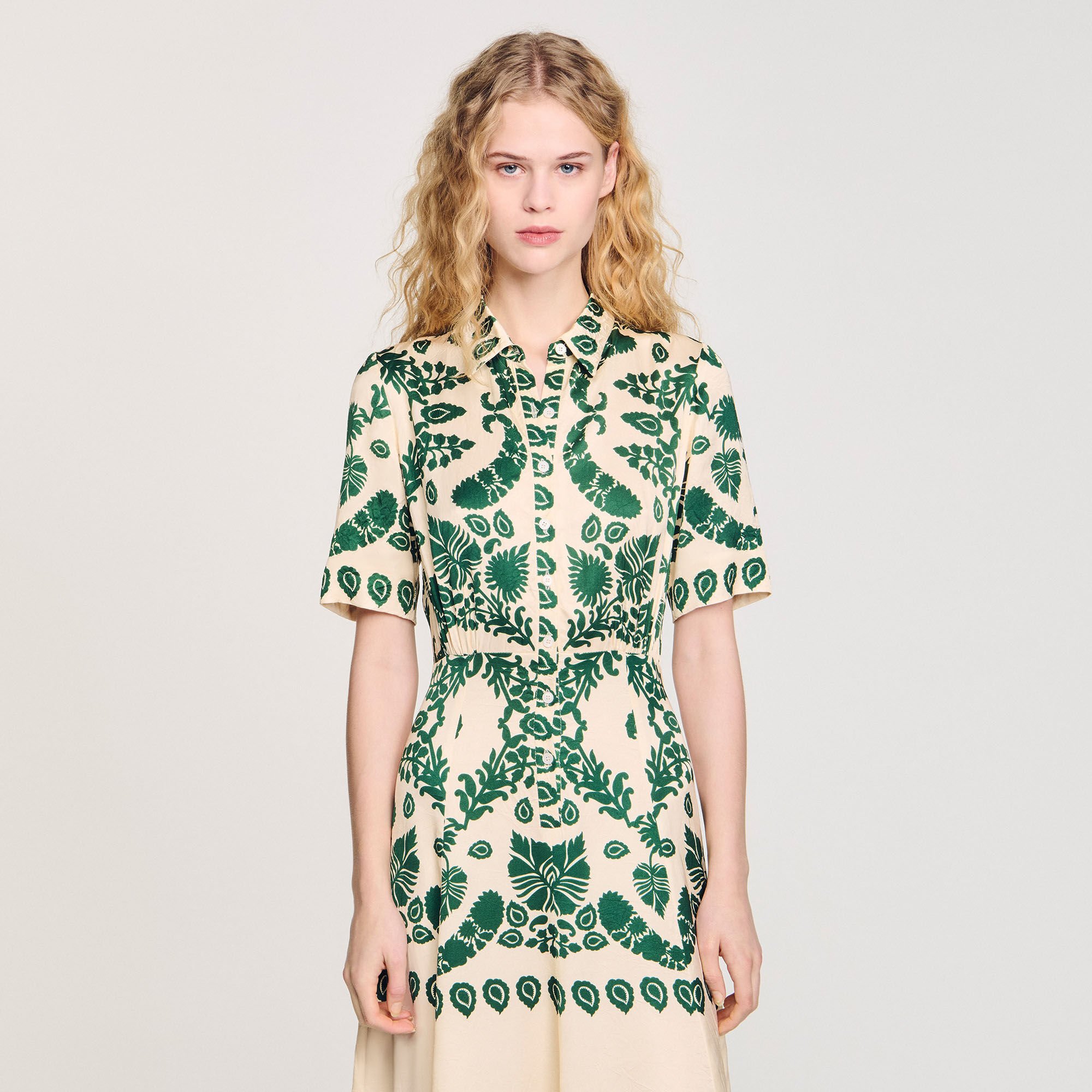 Vestido largo con estampado floral