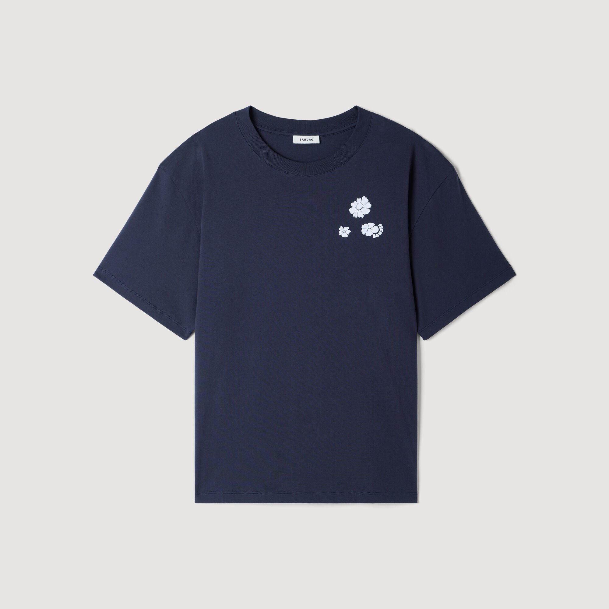 Camiseta de algod&oacute;n estampado flor