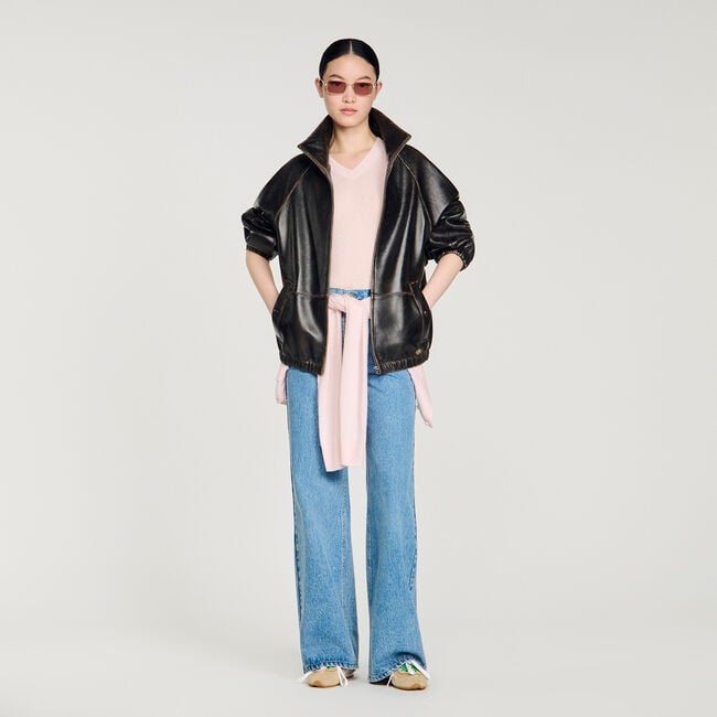 Cazadora de cuero envejecido