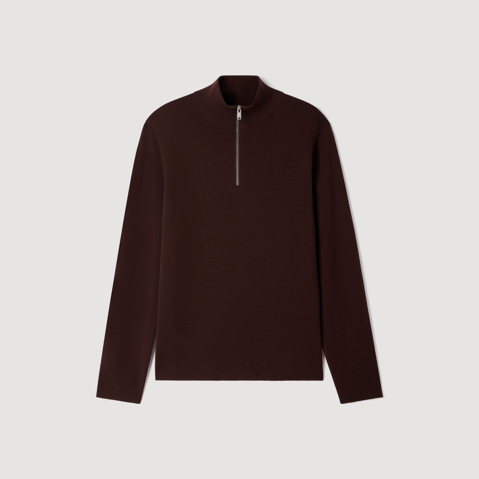 Jersey de lana con cuello de cremallera