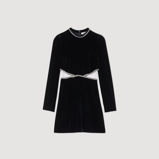 Vestido corto de terciopelo