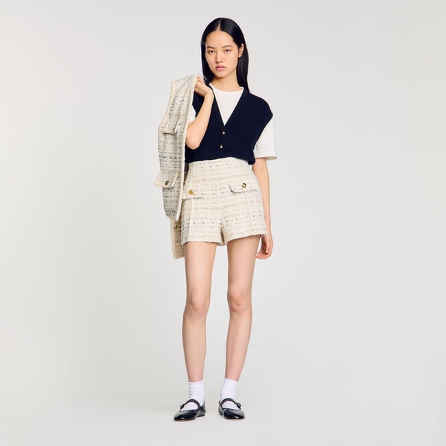 Short de tweed de fantasía
