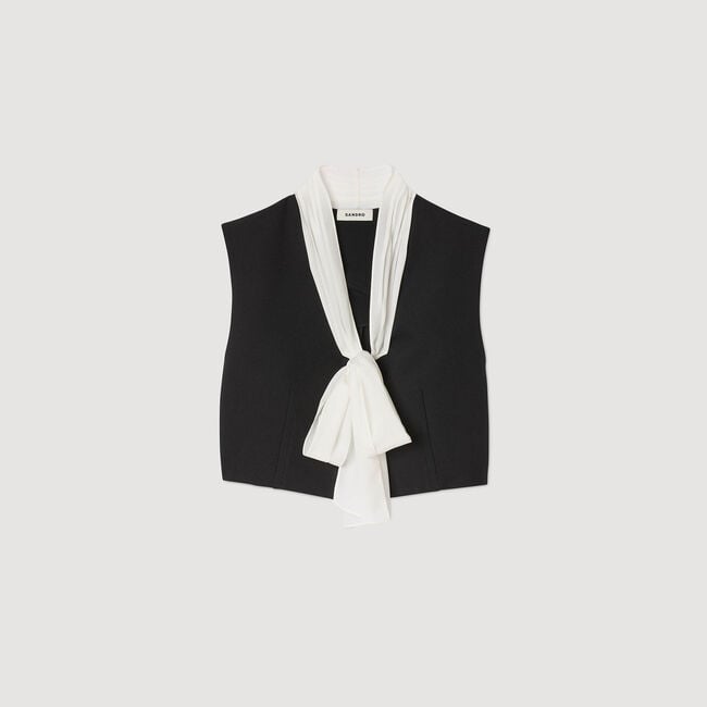 Top corto con cuello lavallière
