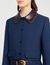 Chaqueta corta con cuello de cuero
