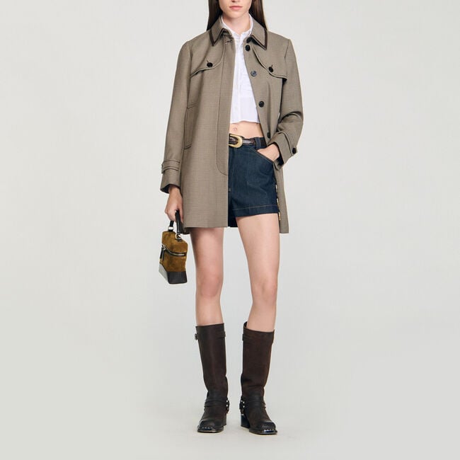 Gabardina de pata de gallo - Mujer | Sandro