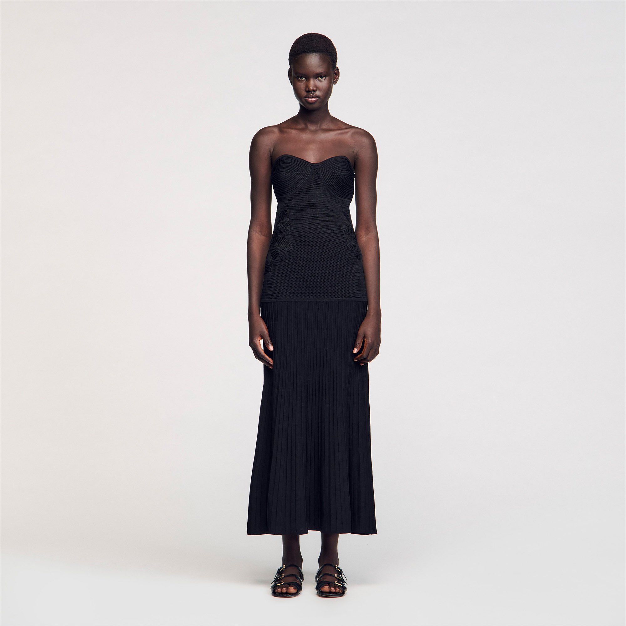 Vestido bustier de punto