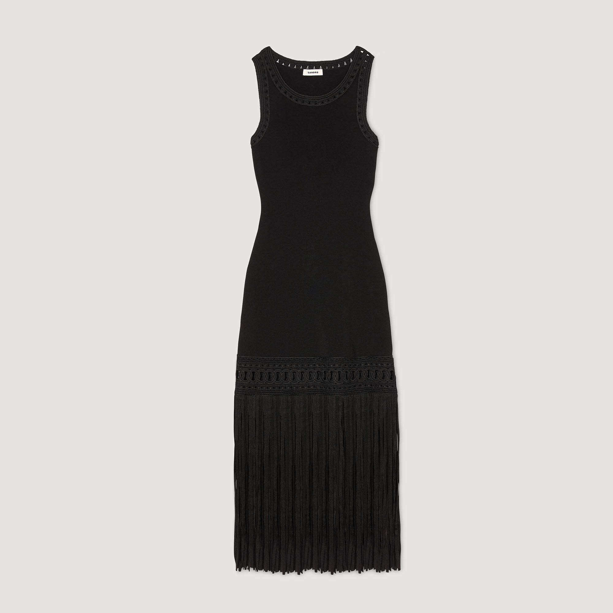 Vestido de punto con flecos