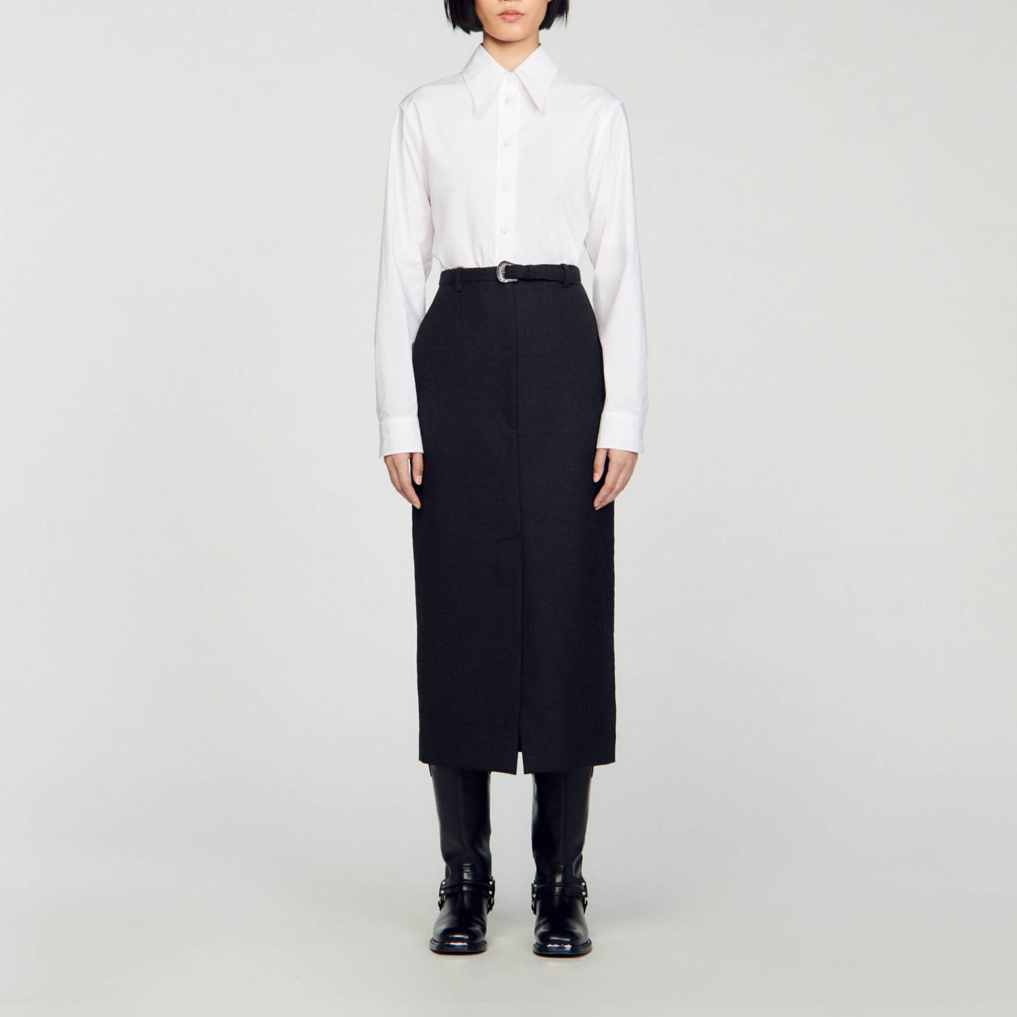 Falda lápiz con hebilla wéstern