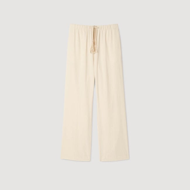 Pantalón ancho de algodón elástico