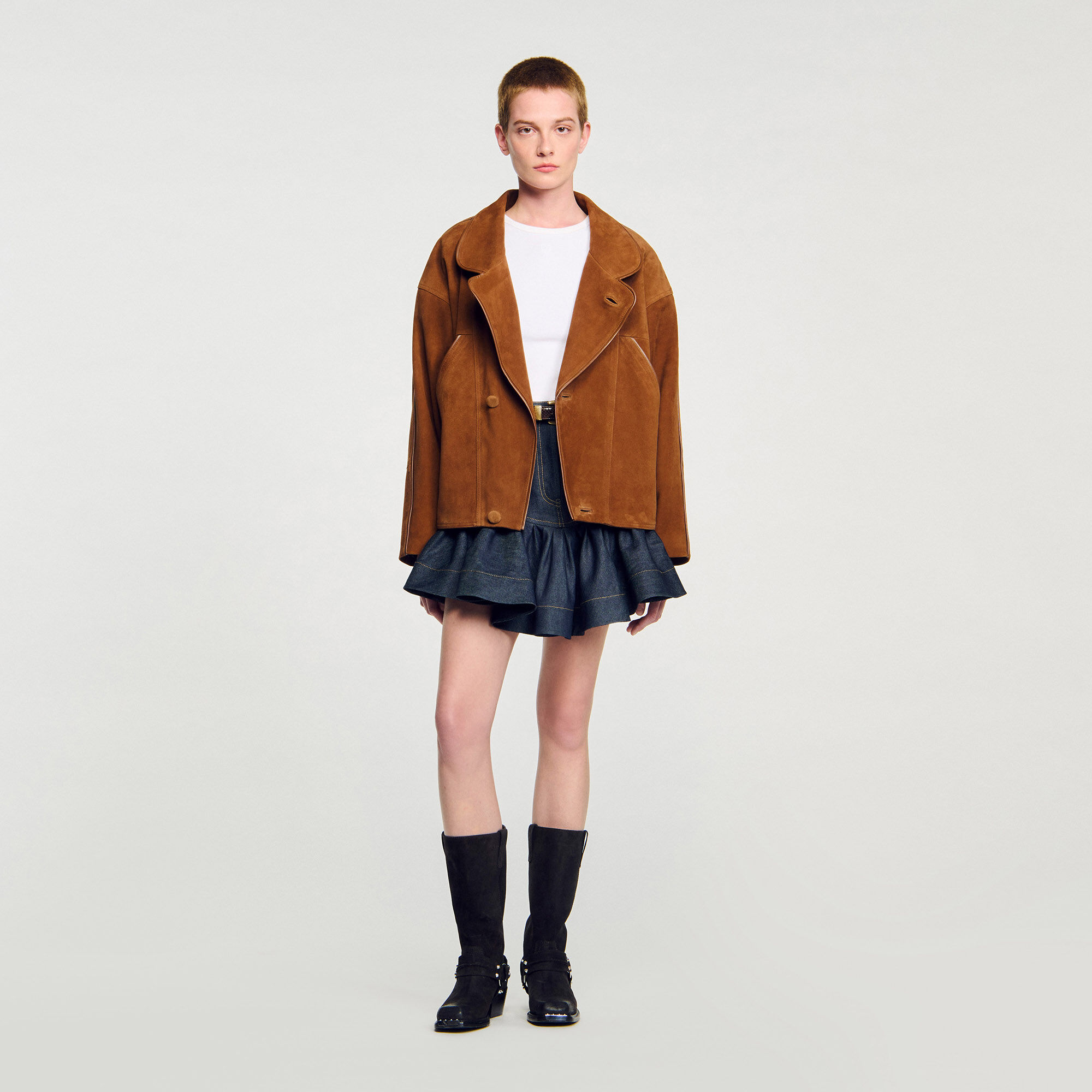 Cazadora de ante oversize