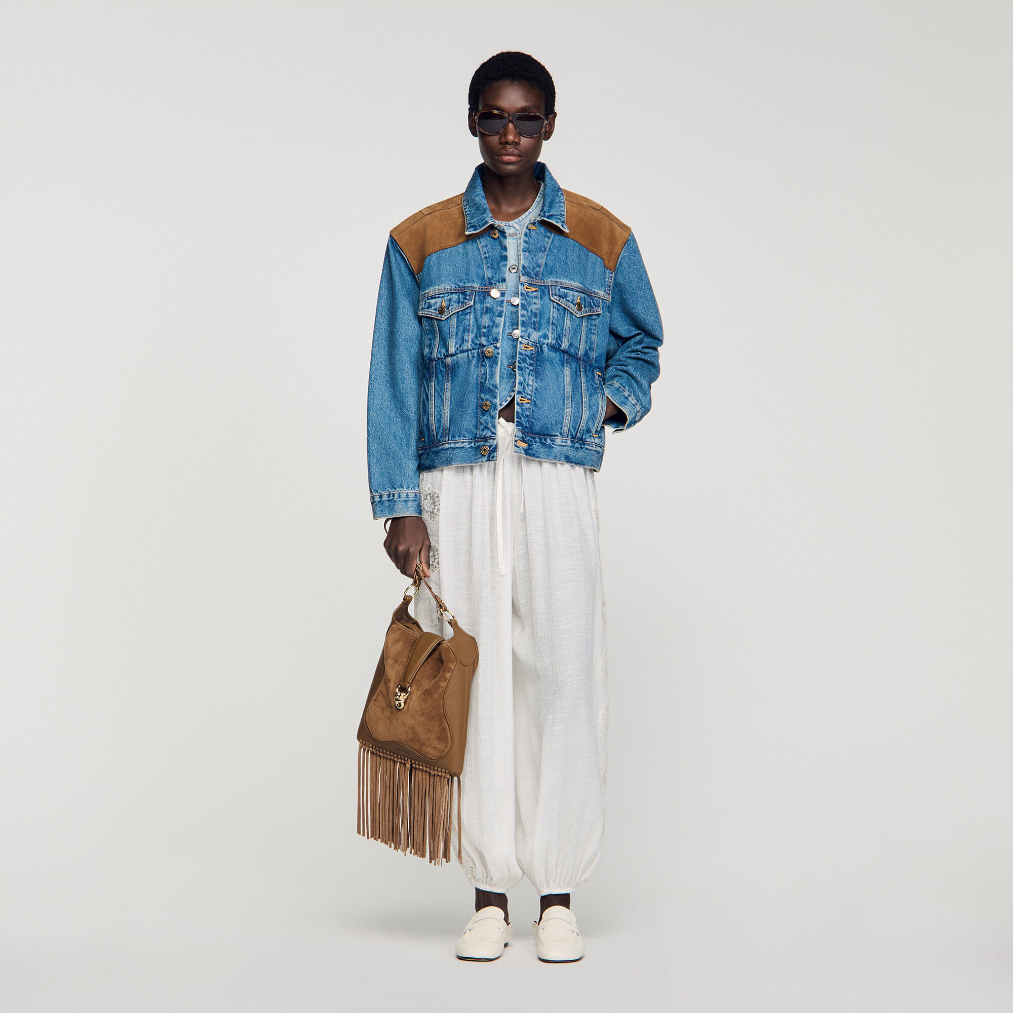 Cazadora vaquera y ante