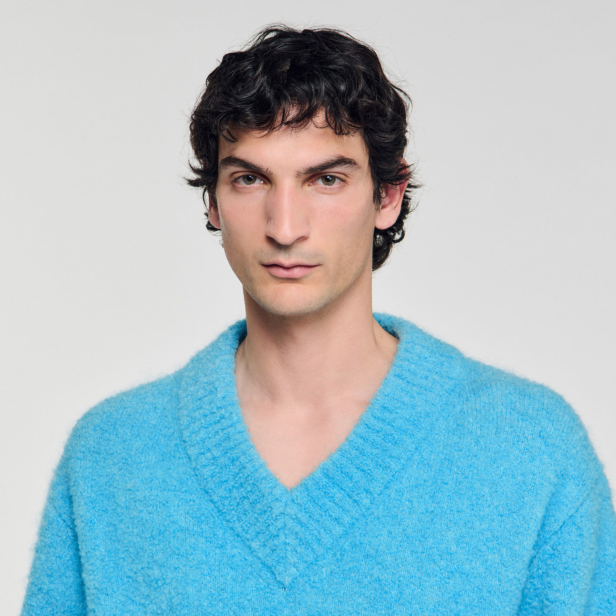 Jersey de cuello V de manga larga