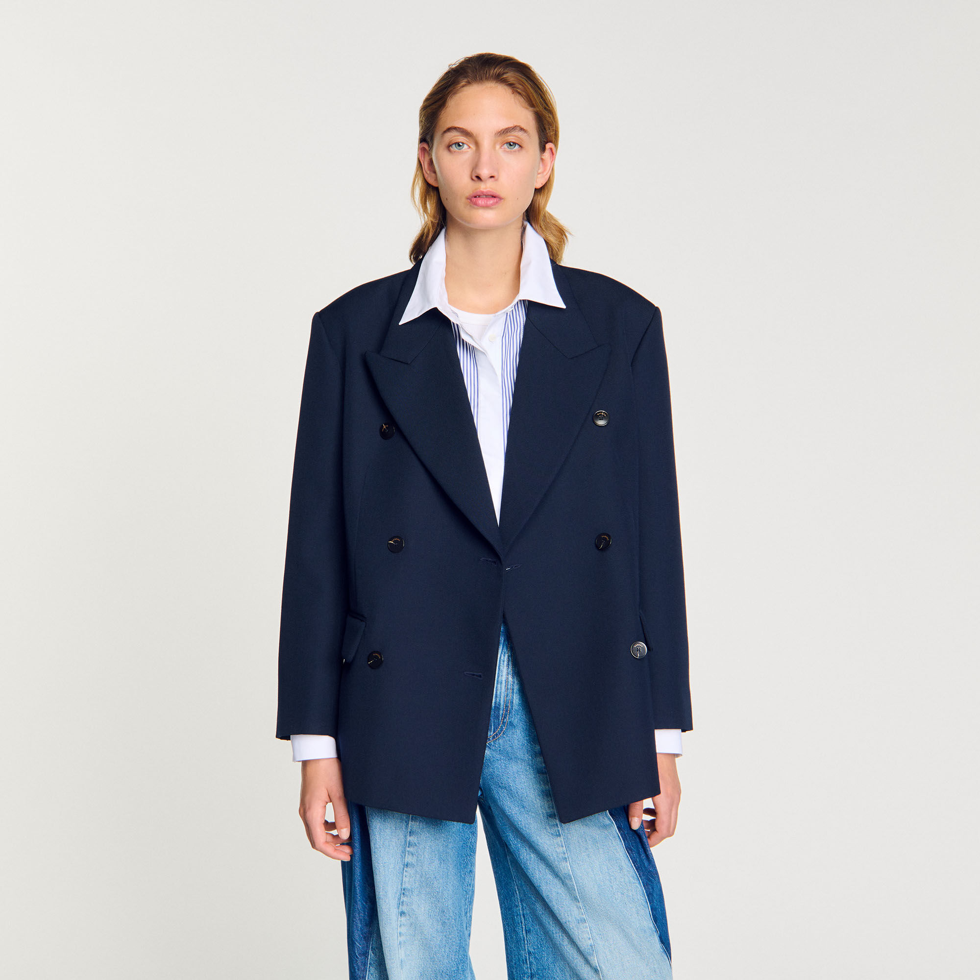 Chaqueta de traje de mezcla de lana