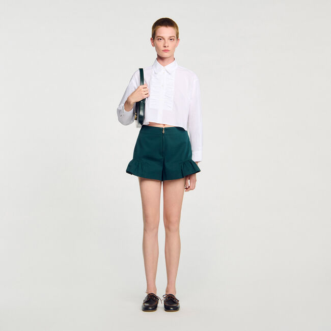 Pantalón corto con volantes