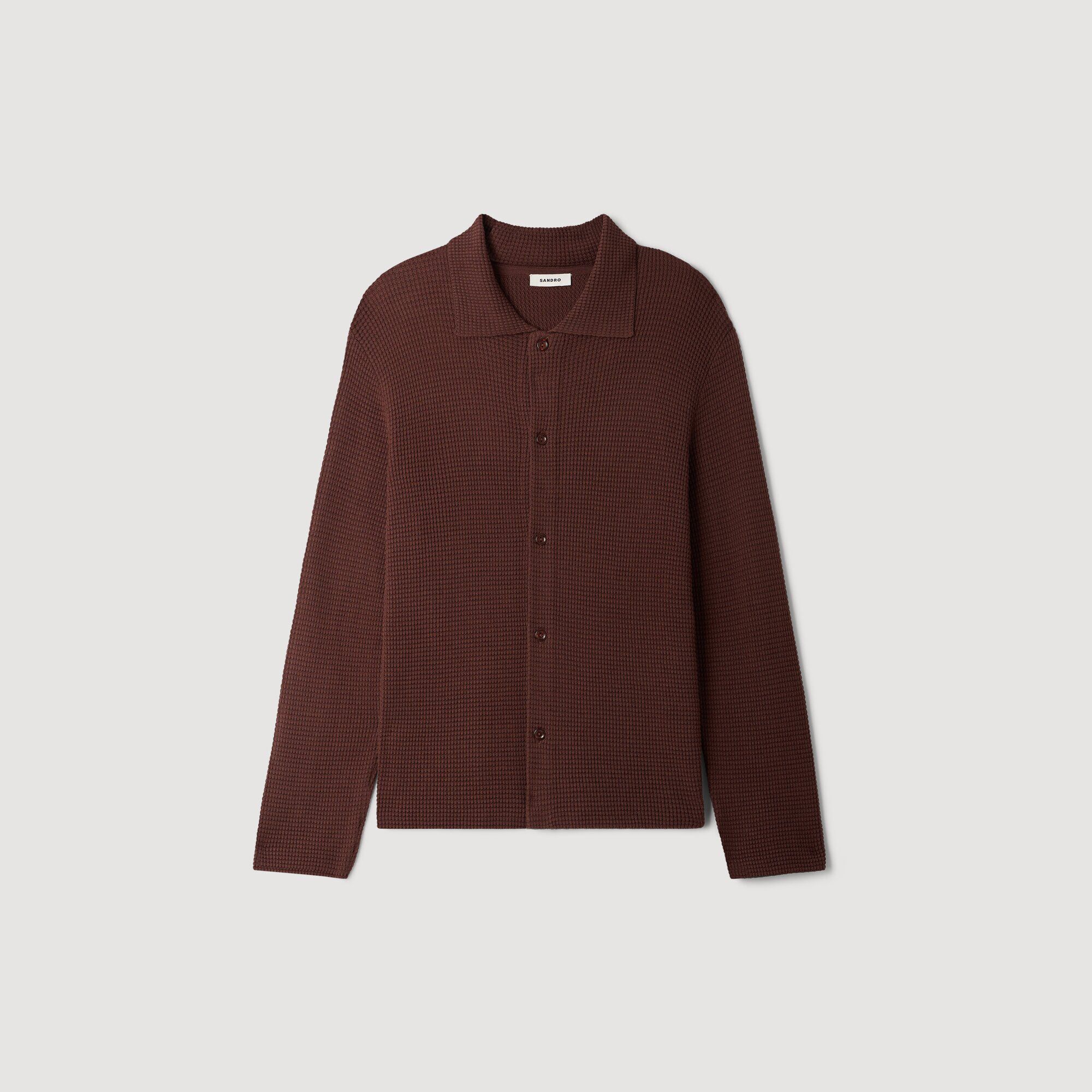 Camisa de punto efecto gofrado