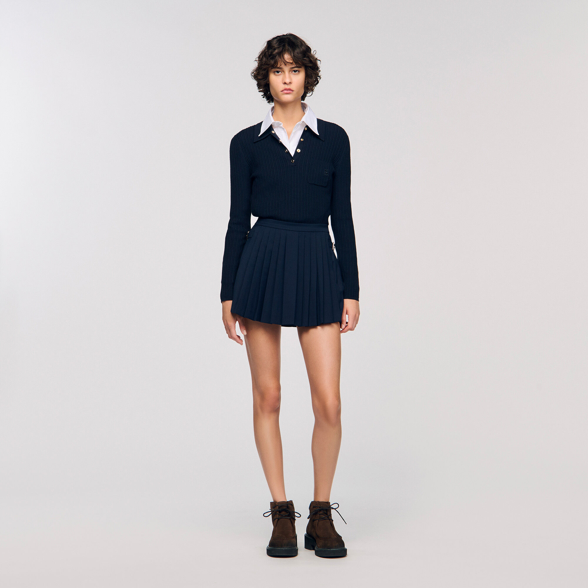 Falda pantalón con pliegues