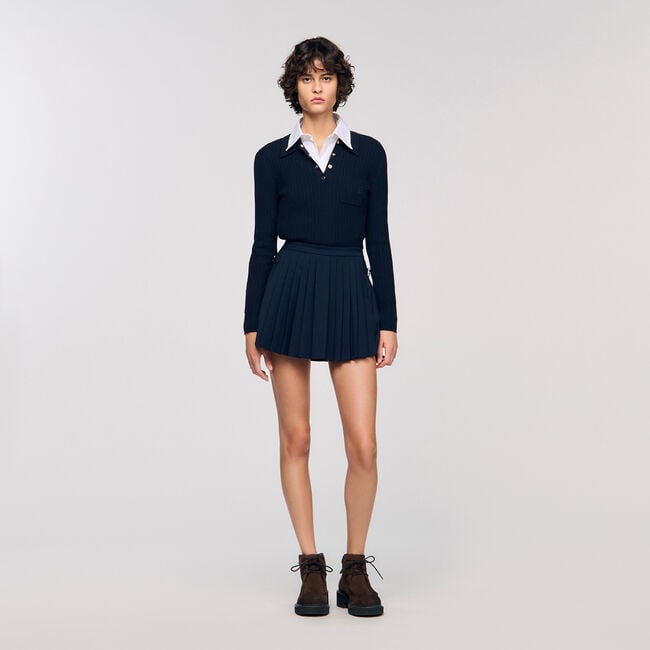 Falda pantalón con pliegues