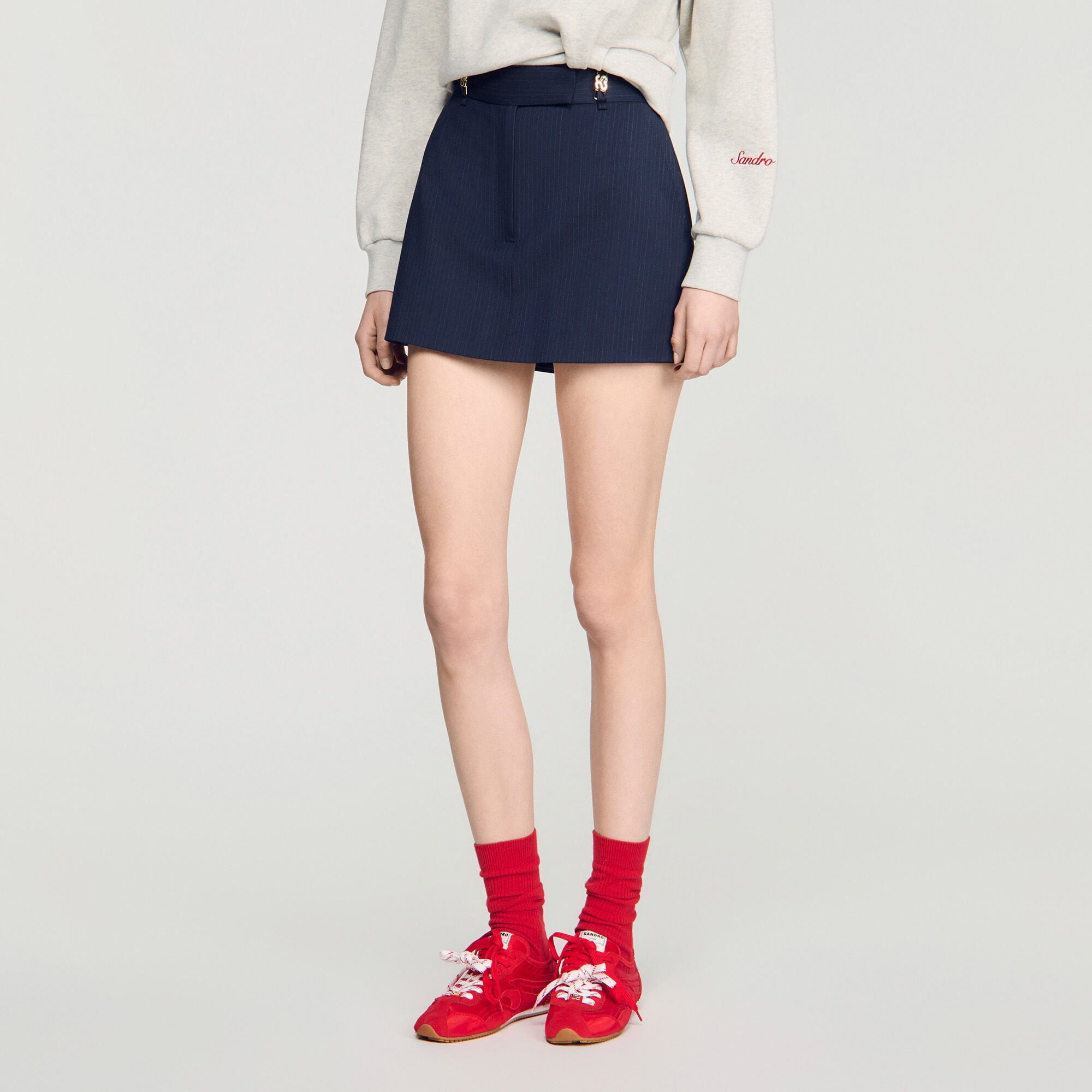 Falda pantal&oacute;n a rayas de lana