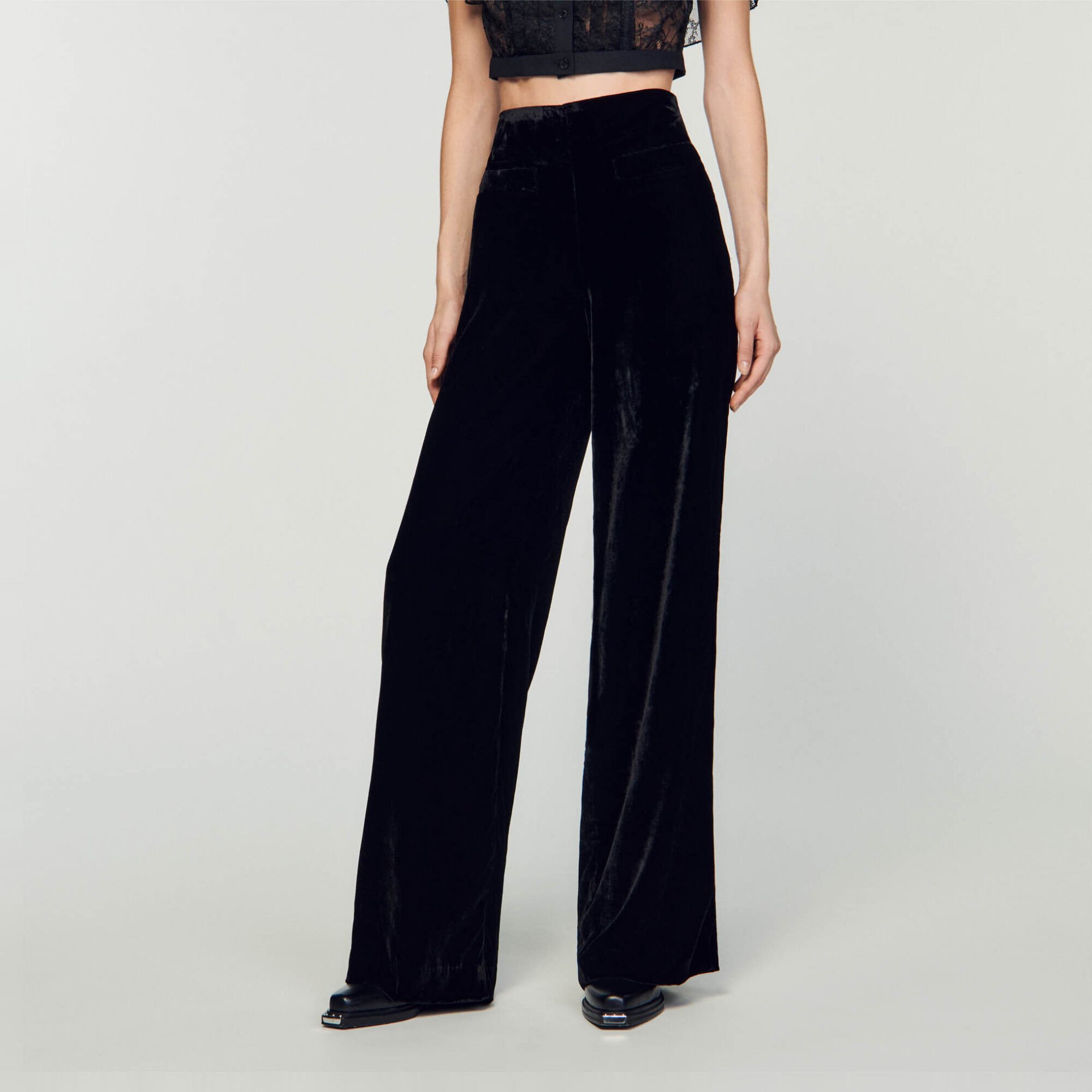 Pantalón ancho de terciopelo