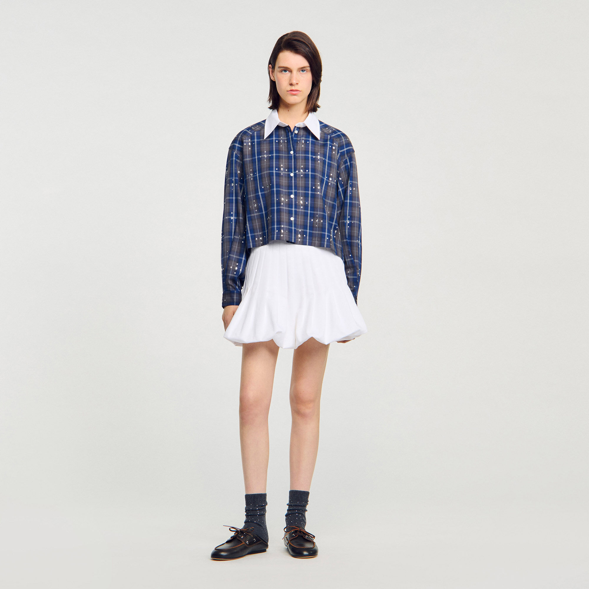 Camisa a cuadros con strass
