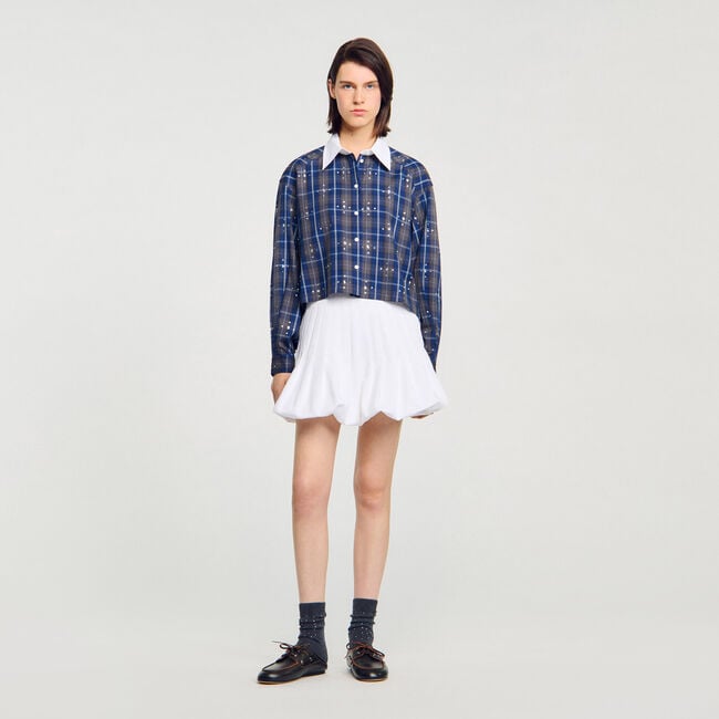 Camisa a cuadros con strass