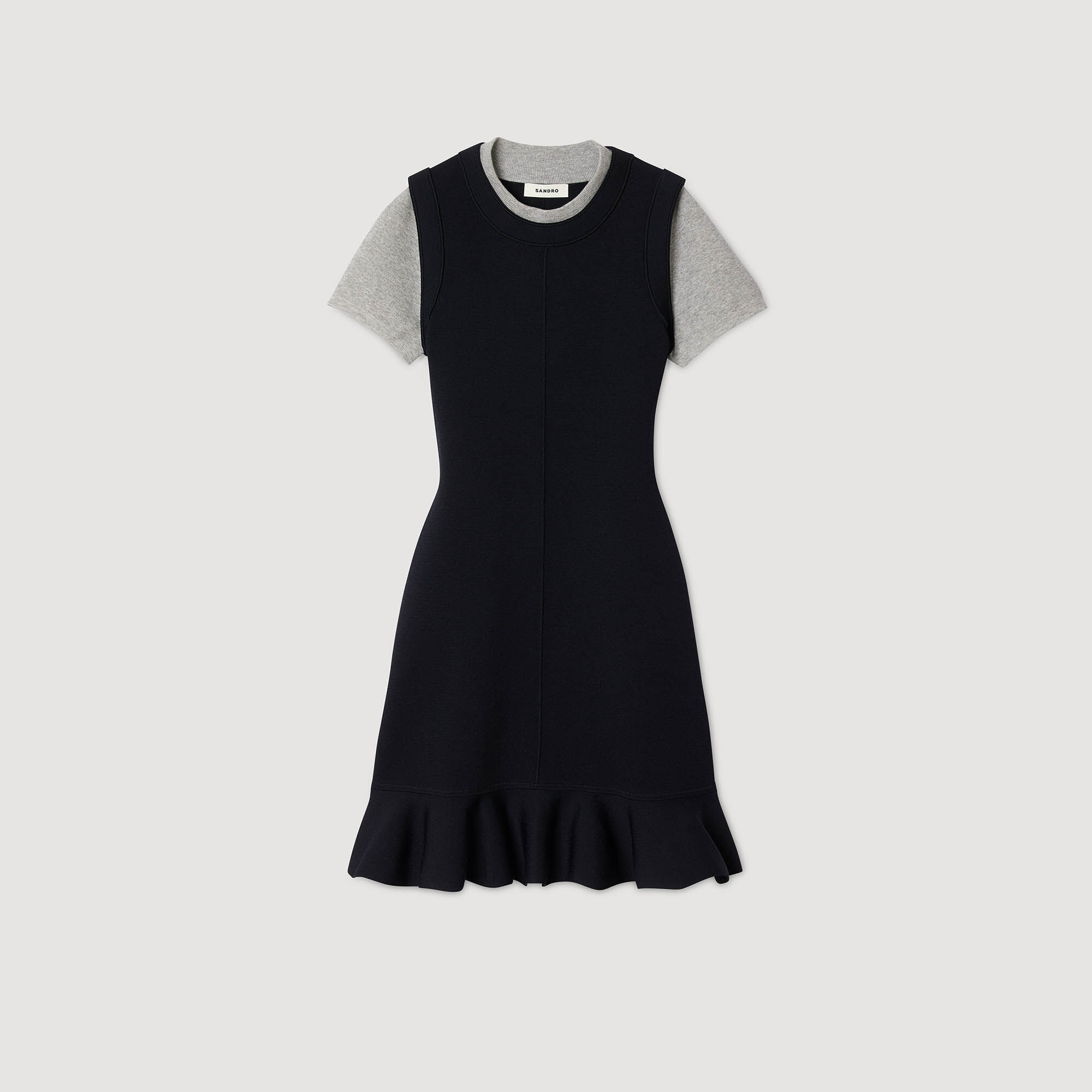 Vestido corto de punto 2 en 1