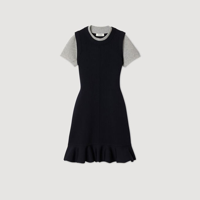 Vestido corto de punto 2 en 1