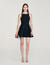 Vestido corto con cuello de perlas