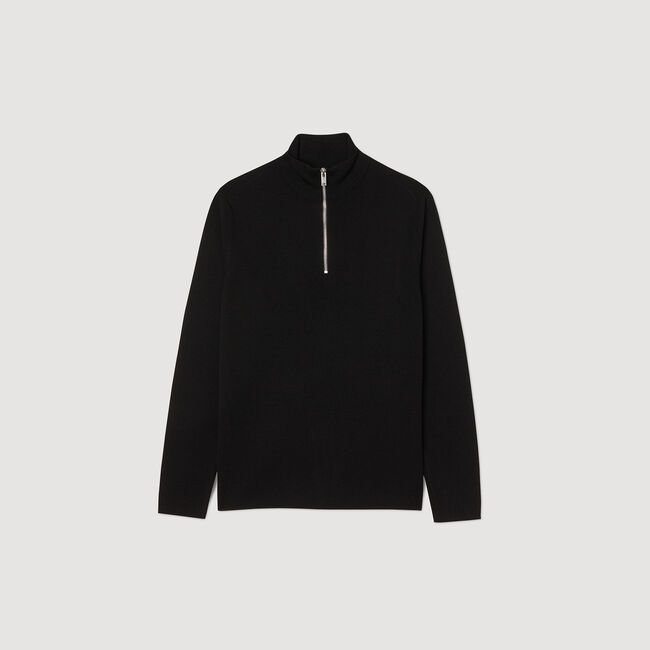 Jersey lana cuello alto cremallera - Hombre | Sandro