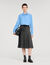 Falda larga plisada con strass