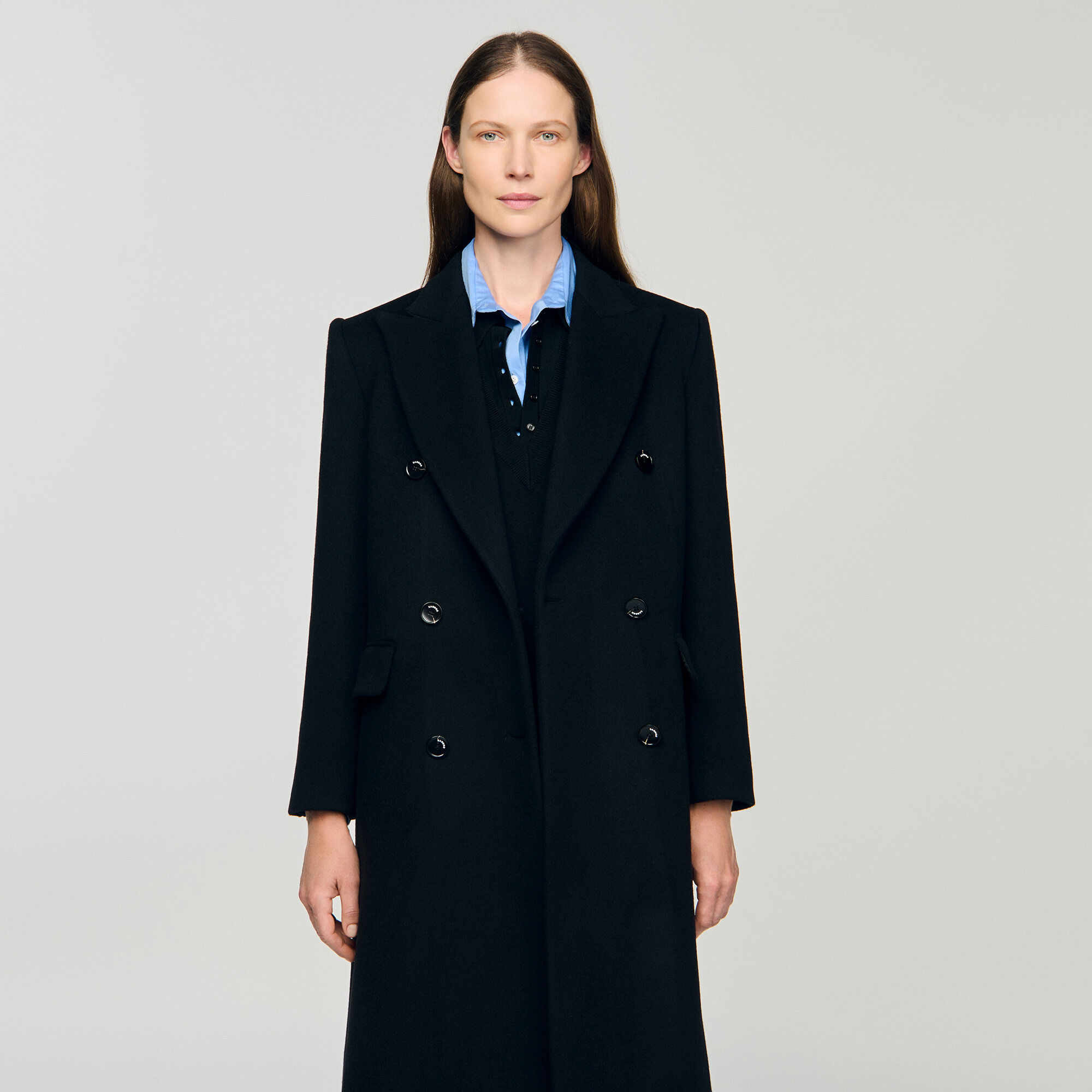 Abrigo largo de lana