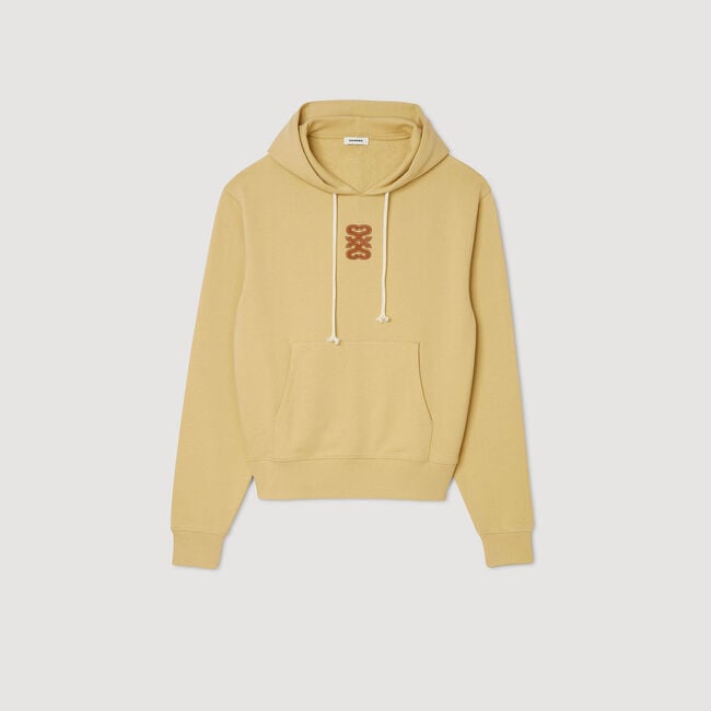 Sudadera con parche de cuero
