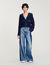 Cárdigan con detalles denim