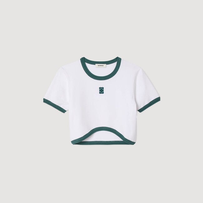Camiseta corta bicolor
