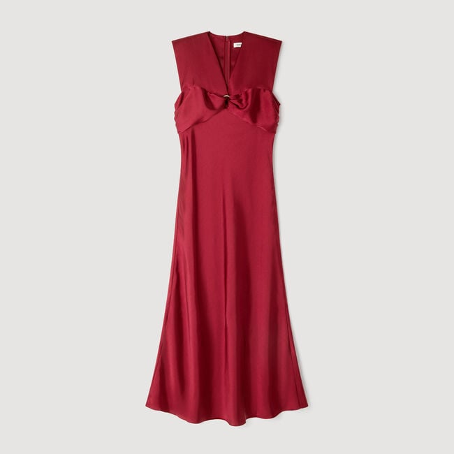 Vestido largo con cuello en V
