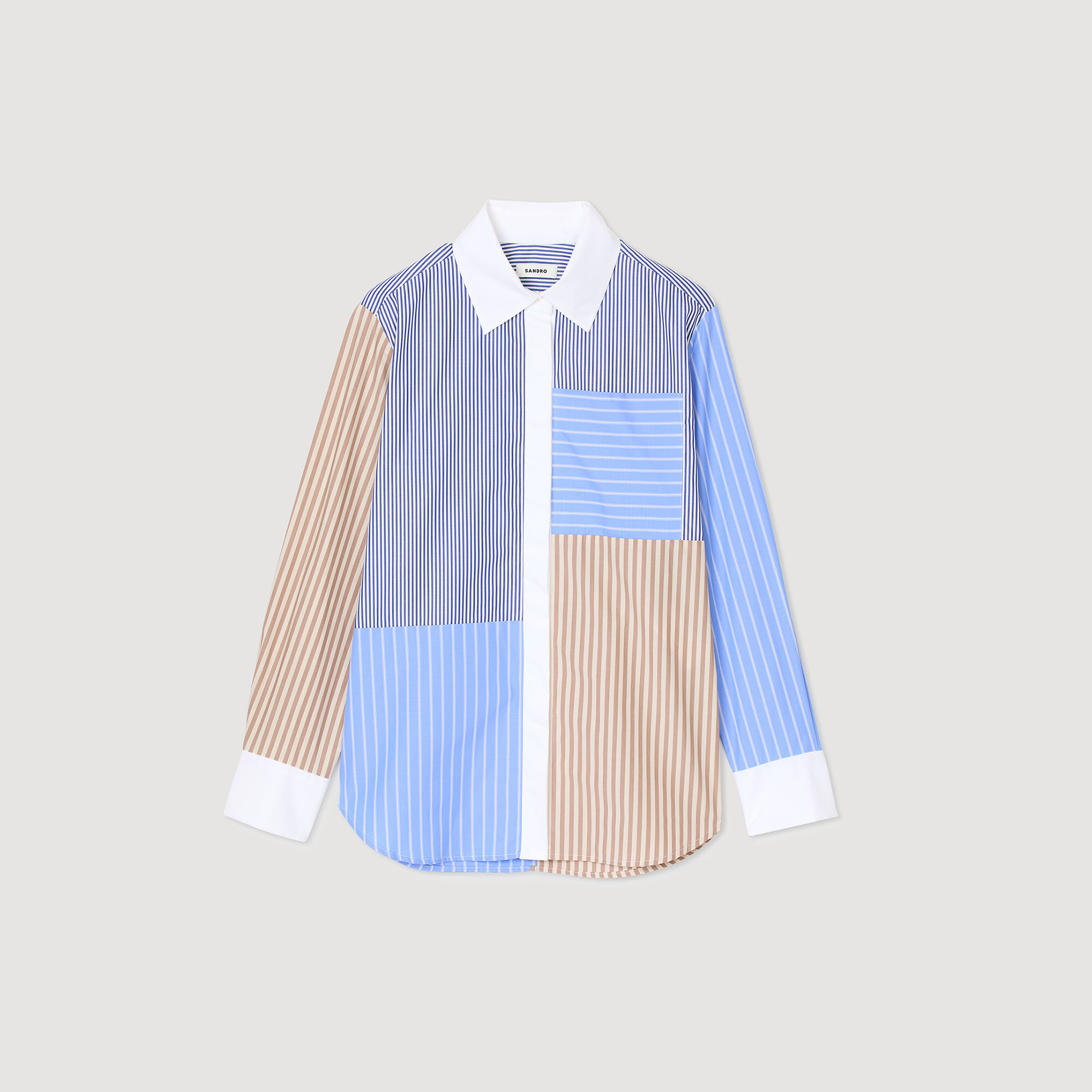 Camisa con mezcla de rayas