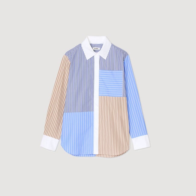 Camisa con mezcla de rayas