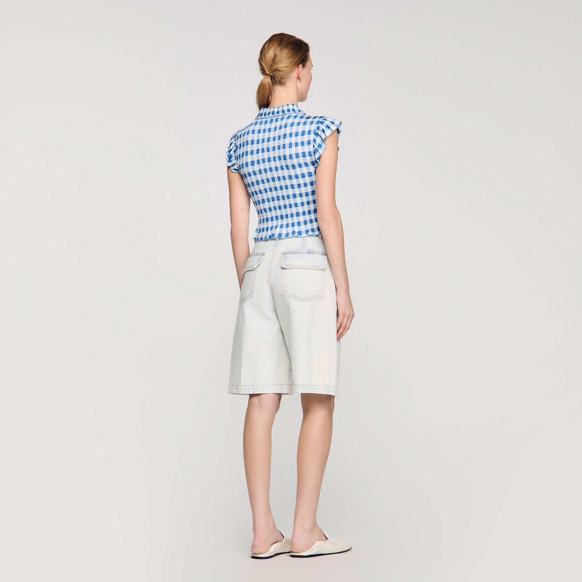 Camiseta fruncida vichy