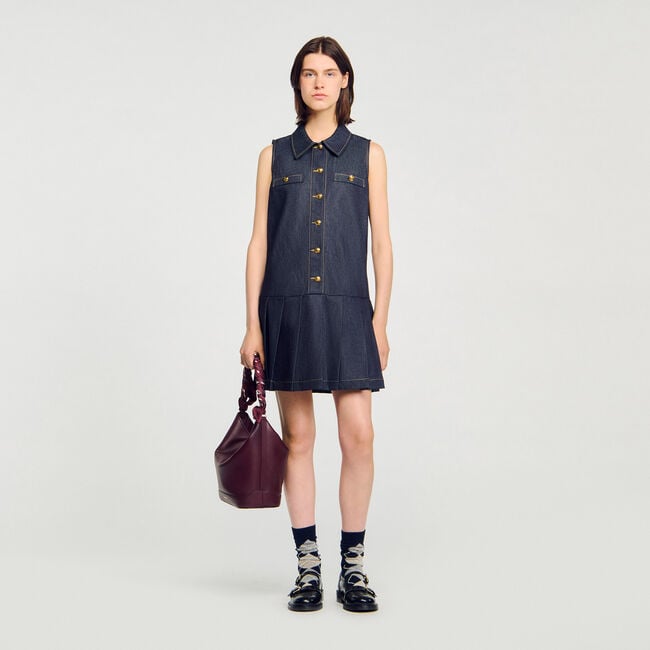 Vestido corto de denim